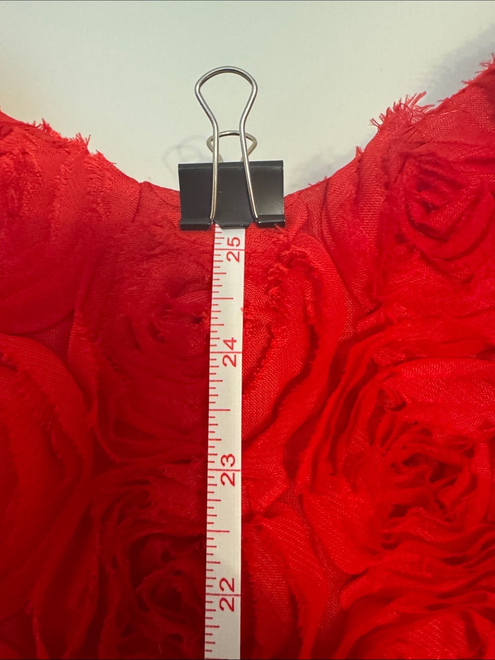 Express Red Floral Rosette Spaghetti Strap Dress - Picture 7 of 8